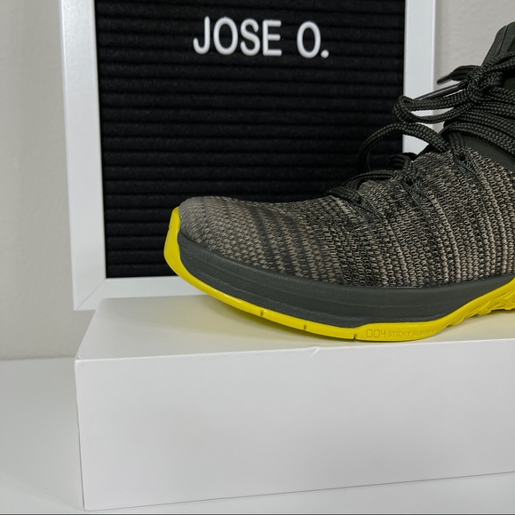 NIKE METCON FLYKNIT 3 SEQUOIA BRIGHT CITRON MENS WEIGHTLIFTING TRAINING SHOES SI - Picture 5 of 10